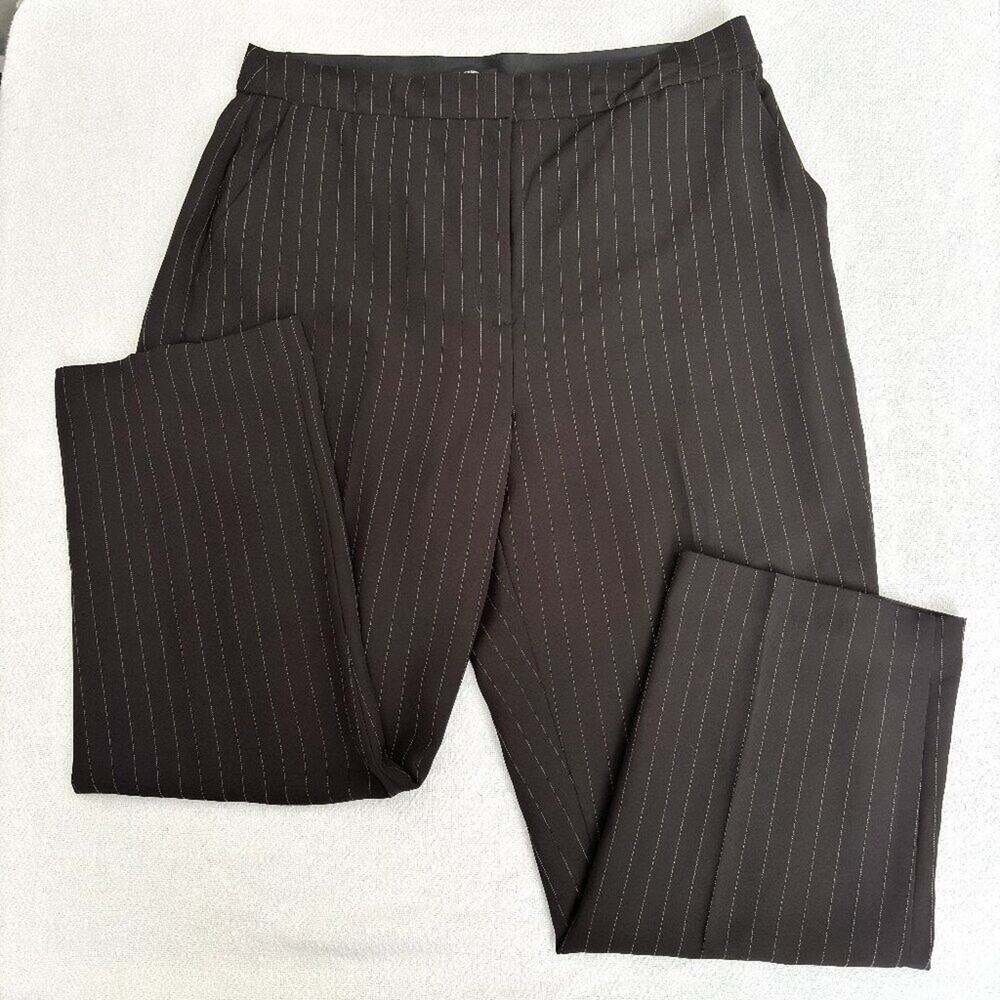 Elegant Black Pinstripe Women's Pants